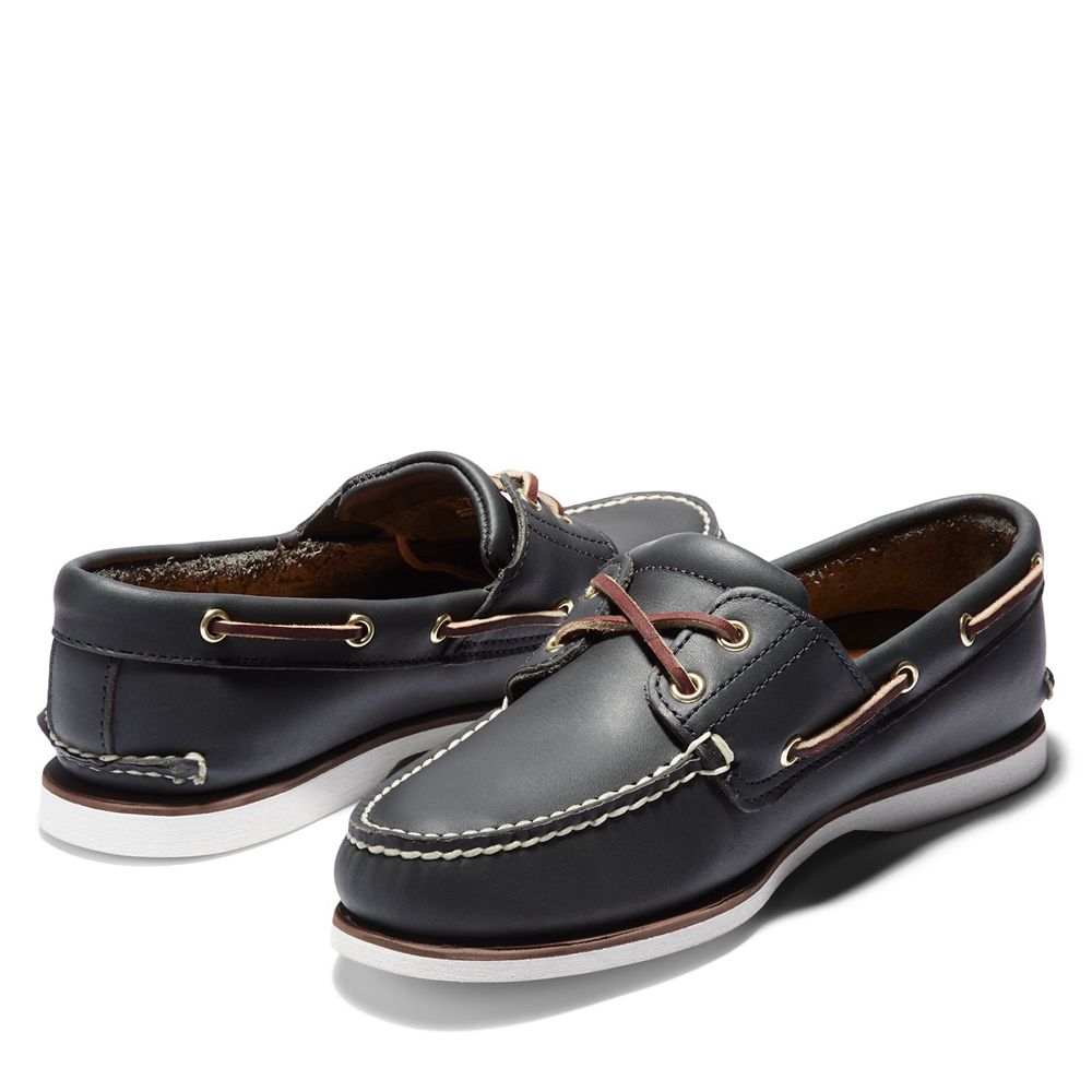 Timberland Mens Boat Shoes 2-Eye - Navy - India CE8140729